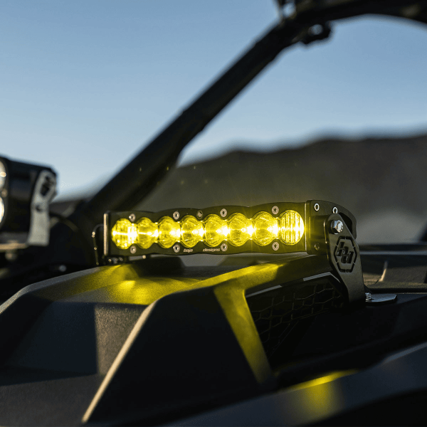 Barra S8 10" (driving/combo) ambar con base para cofre RZR PRO R BAJA DESIGNS - Imagen 2