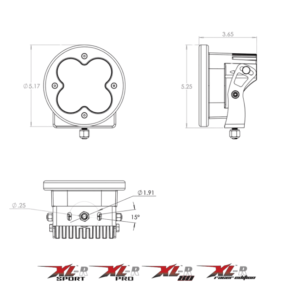 Faros XL SPORT R (driving/combo) ambar / par BAJA DESIGNS - Imagen 2