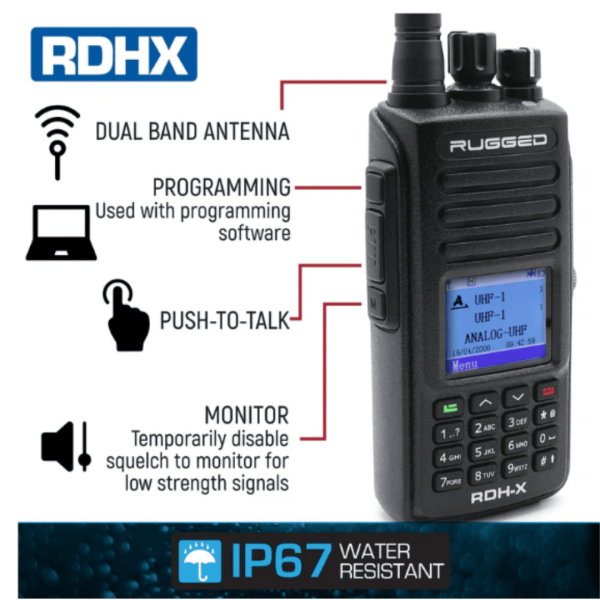 Radio portátil RDH-X Business Band negro RUGGED - Imagen 7