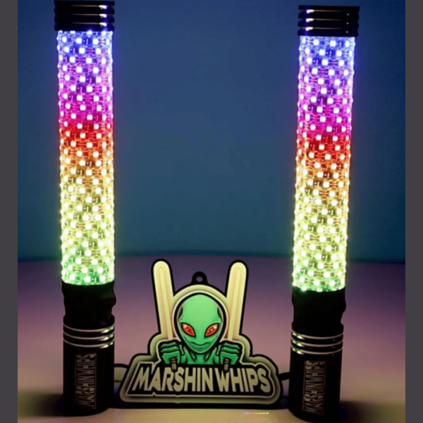 Par de antenas RGB 60cm bazookas Marshin whips