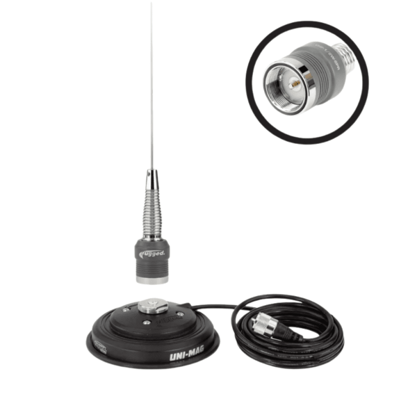 Antena VHF con base de iman RUGGED
