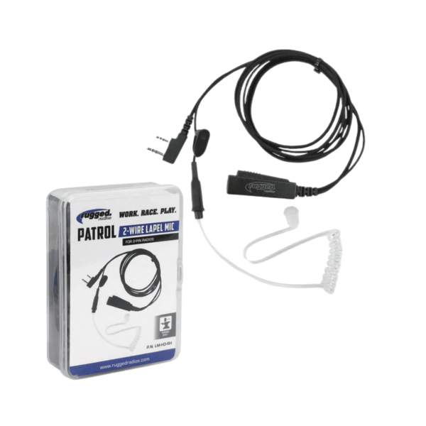 Micrófono de solapa de 2 cables para radios RUGGED