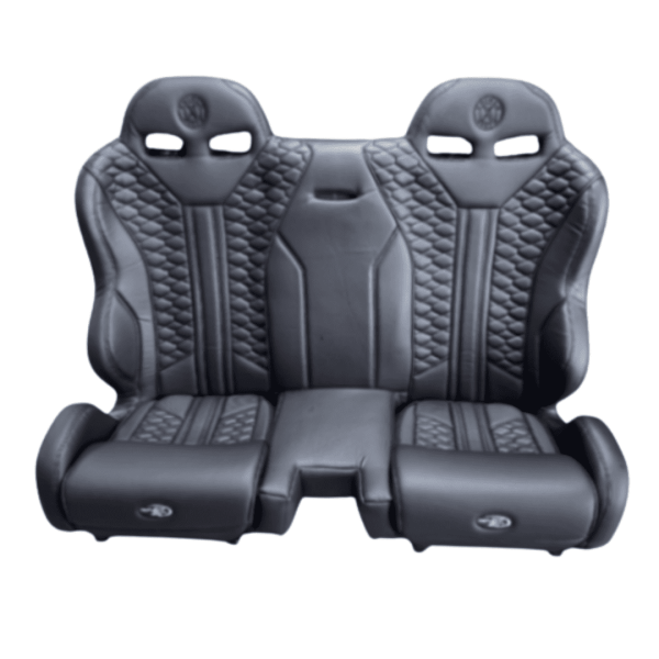 Asiento ELITE 2.0 Negro con costuras negras trasero corrido para RZR PRO R TRIPLE X