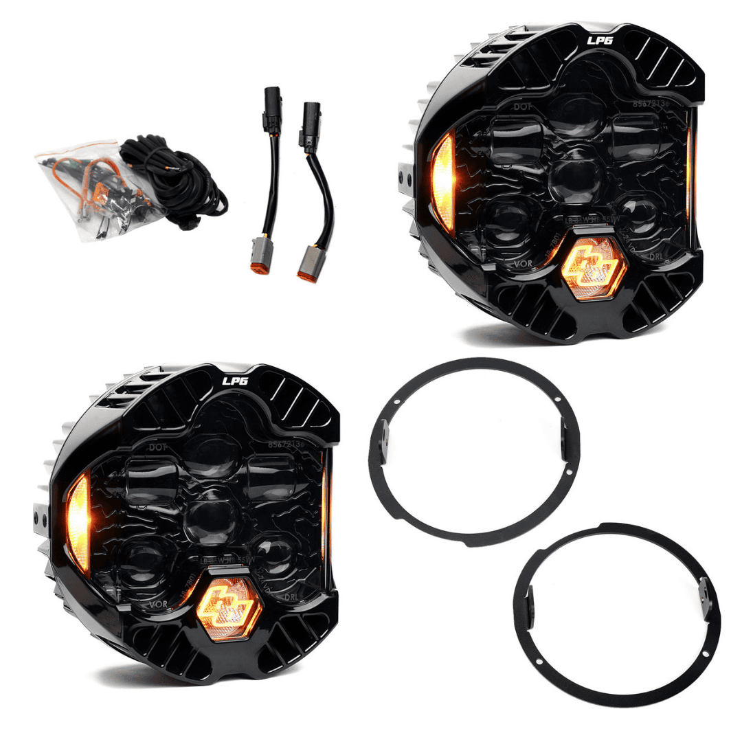 Par de faros LP6 DOT (drl ambar) para jeep JK 07-18 BAJA DESIGNS